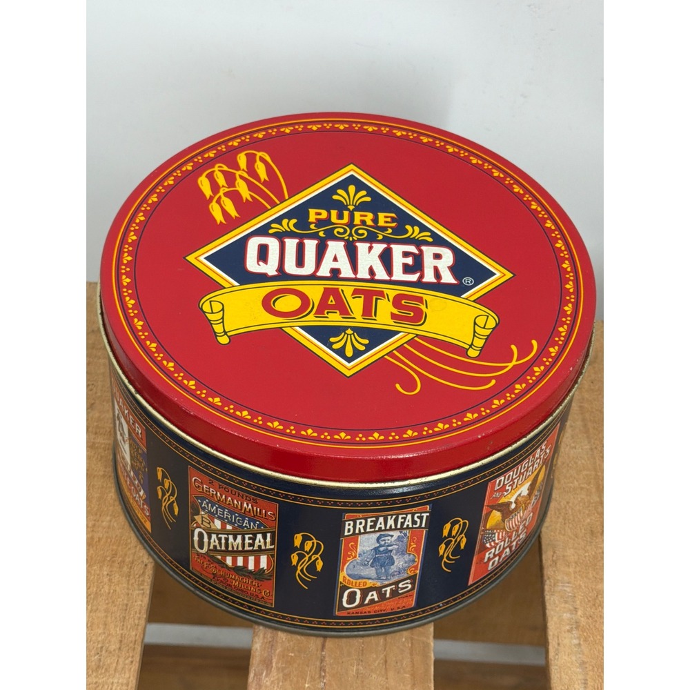 Vintage 1983 Quaker Oats Limited Edition Heritage Cookie‎ Tin 7" Recipe